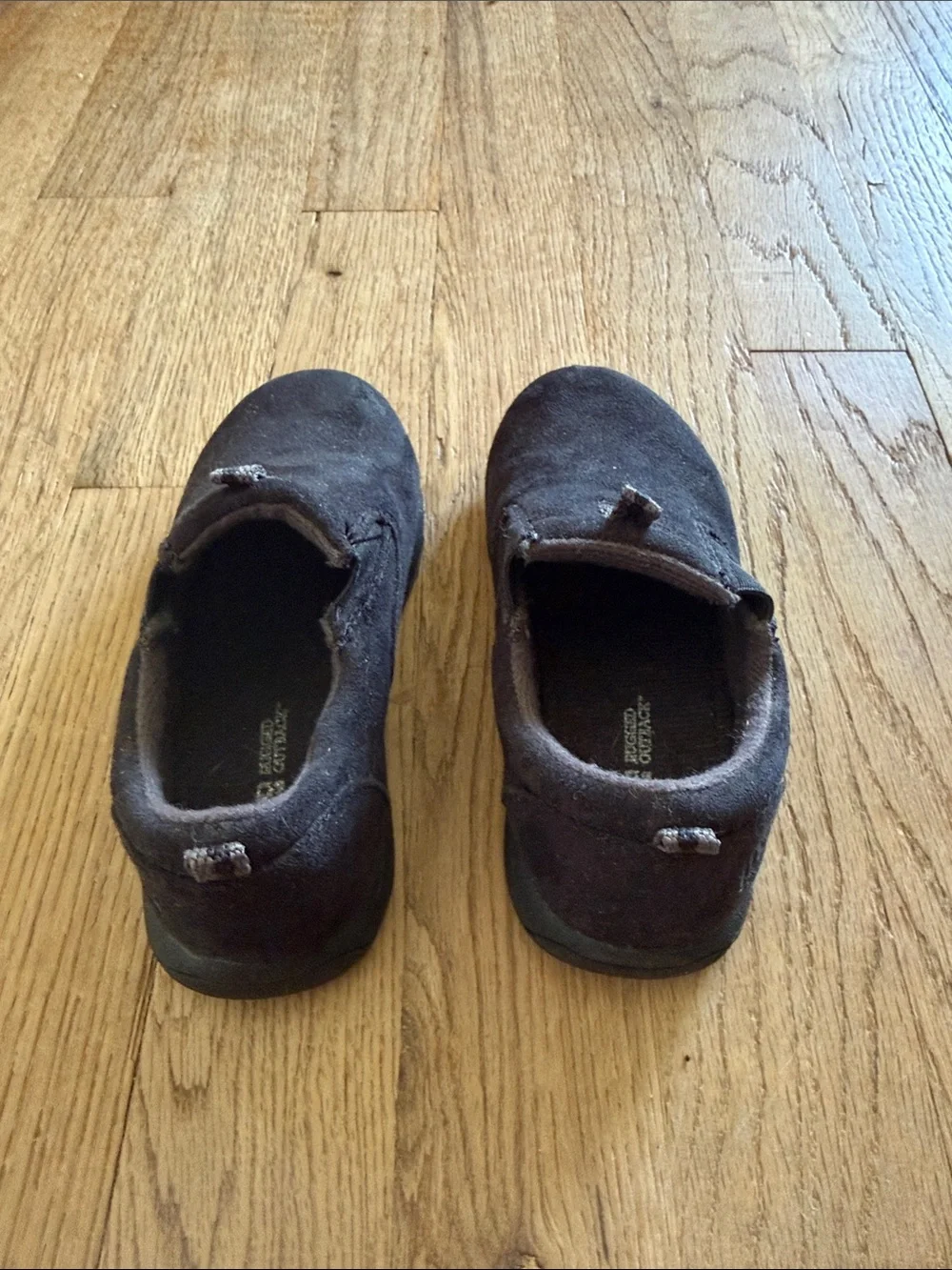 Rugged Outdoors Kids Black Slip-On Suede Comfort‎ Loafers Sneakers Size 9
